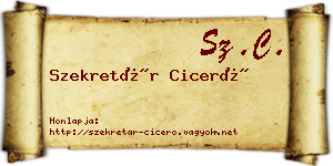 Szekretár Ciceró névjegykártya